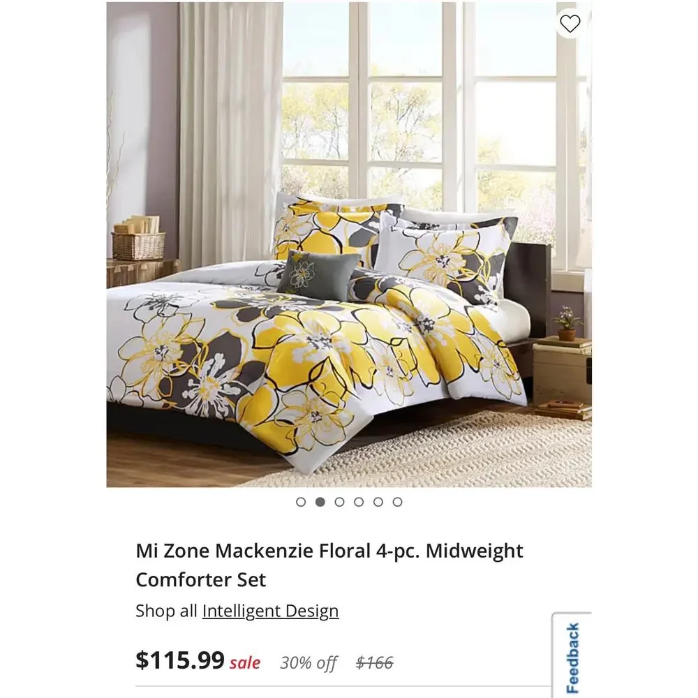 NEW! Mi Zone Mackenzie Twin/Twin XL Floral 3PC Midweight Comforter Set